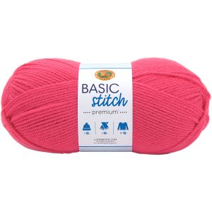 Lion Brand Yarn Basic Stitch Premium Raspberry 1 pack 1 Skein