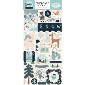 Snow Much Fun Chipboard 6 inch X13 inch Accents