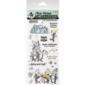 Art Impressions Holiday Stamp Set Penguin Cheer