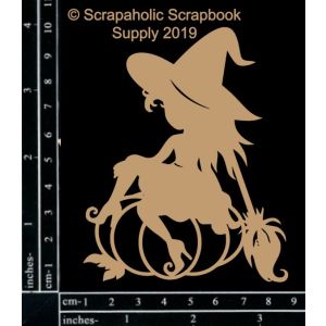 Scrapaholics Laser Cut Chipboard 1.8mm Thick Witch 4 inch X3 inch 