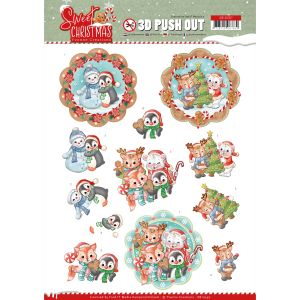 Find It Trading Yvonne Creations Punchout Sheet Sweet Winter Animals Sweet Christmas