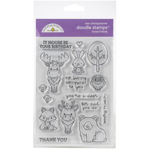 Doodlebug Clear Doodle Stamps Forest Friends Winter Wonderland