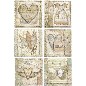 Stamperia Rice Paper Sheet A4 Heart Frames