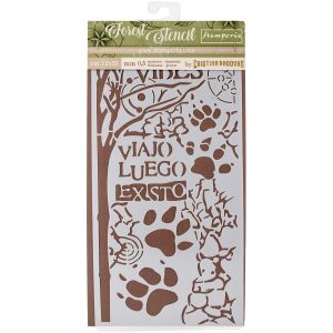 Stamperia Stencil 4.72 inch X9.84 inch Forest Paw