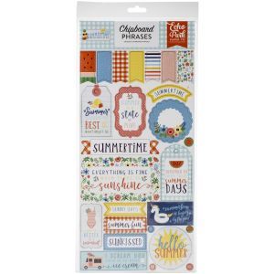 Summertime Chipboard 6 inch X13 inch Phrases