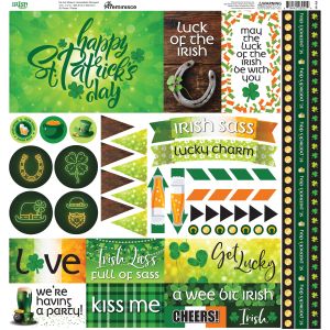 Reminisce Elements Cardstock Stickers 12 inch X12 inch Irish Sass