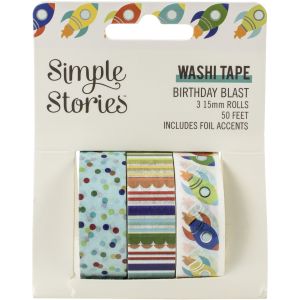 Simple Stories Birthday Blast Washi Tape 3 Per Pkg -