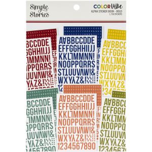 Simple Stories Color Vibe Alpha Sticker Book 12/Sheets-Bold 1758 Per Pkg 