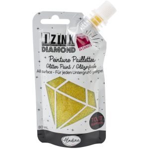 IZINK Diamond 24 Carats Glitter Paint 80ml-Yellow