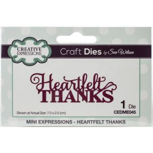 Creative Expressions Craft Dies By Sue Wilson Mini Expressions Heartfelt Thanks