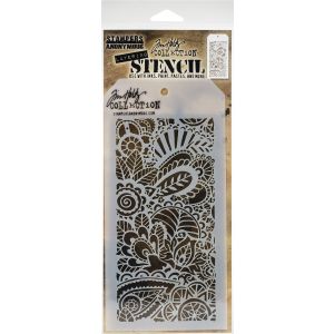 Tim Holtz Layered Stencil 4.125 inch X8.5 inch Doodle Art 1 Layered