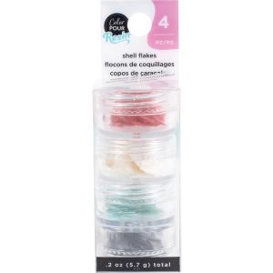 American Crafts Color Pour Resin Mix Ins Shell Flakes Primary 4 Per Pkg