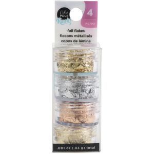 American Crafts Color Pour Resin Mix Ins Foil Flakes Metallic 4 Per Pkg 