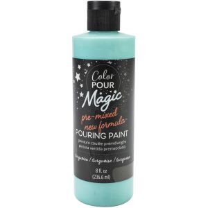 American Crafts Color Pour Magic Pre Mixed Paint 8oz Turquoise