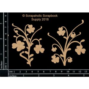 Scrapaholics Laser Cut Chipboard 1.8mm Thick-Shamrock Flourishes 2 Per Pkg 3 inch X2.25 inch 
