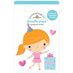Doodlebug Doodle-Pops 3D Stickers-Party Girl, Hey Cupcake