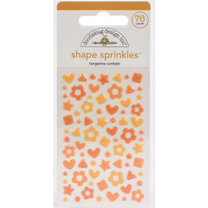 Doodlebug Sprinkles Adhesive Enamel Shapes-Tangerine Confetti