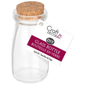 DIY Clear Glass BOttle W Cork Stopper 2 inch x4 inch Empty