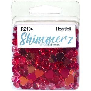 Buttons Galore Shimmerz Embellishments 18g Heart Felt