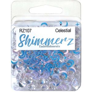 Buttons Galore Shimmerz Embellishments 18g Celestial