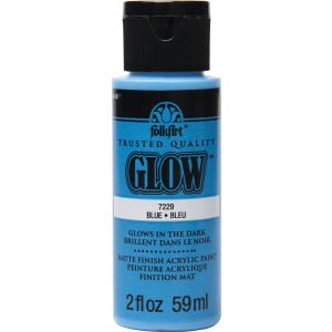 Folkart Glow In The Dark Paint 2oz-Blue