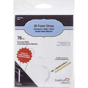Scrapbook Adhesives 3D Foam Strips 76 Per Pkg White 0.12 inch X3.93 inch X0.08 inch 