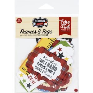 Echo Park Cardstock Ephemera 33 Per Pkg -Frames & Tags School Rules