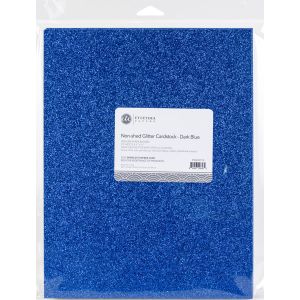 ETC Papers Non-Shed Glitter Cardstock 8.5 inch X11 inch 10 Per Pkg -Dark Blue