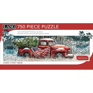 Panoramic Puzzle 750 Pieces 38 inch X11 inch Flag Truck