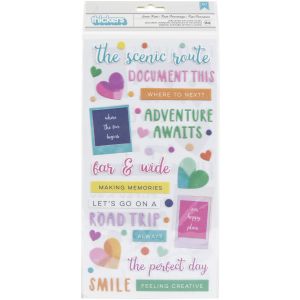 Paige Evans Go The Scenic Route Thickers Stickers 154 Per Pkg Scenic Route Phrase Puffy