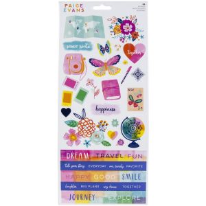 Paige Evans Go The Scenic Route Cardstock Stickers 86 Per Pkg 