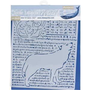 Stamperia Stencil 7.87 Inch X9.84 Inch Wolf Arctic Antarct