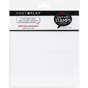 PhotoPlay Say It With Stamps Scored Card 10Per Pkg 6 Blank White