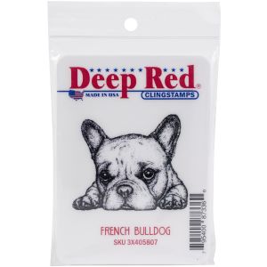 Deep Red Cling Stamp 2.1inchX1.75inch French Bulldog