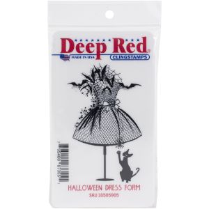 Deep Red Cling Stamp 2 inch X3.1 inch Halloween Dress Form