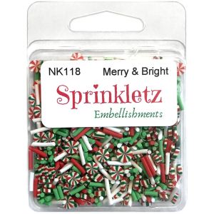 Buttons Galore Sprinkletz Embellishments 12g Merry and Bright