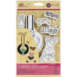 Prima Marketing Julie Nutting Mixed Media Cling Rubber Stamp-Carter & Carly
