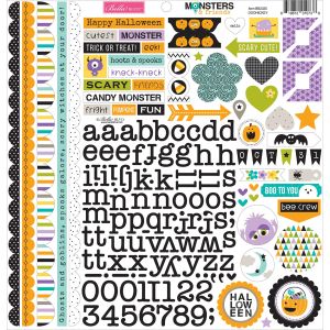 Monsters & Friends Cardstock Stickers 12inchX12inch Doohickey