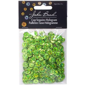 Round Sequins 8mm 850 Per Pkg -Lime Green