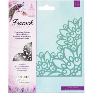 Nature's Garden Peacock Metal Die-Feathered Corner