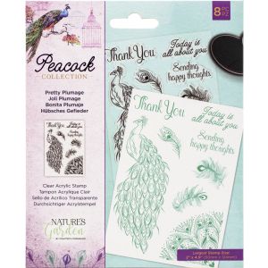 Nature's Garden Peacock Clear Stamps-Words Of Inspiration