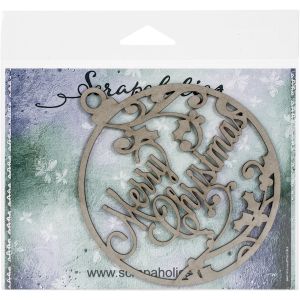 Scrapaholics Laser Cut Chipboard 1.8mm Thick-Merry Christmas Ornament, 4
