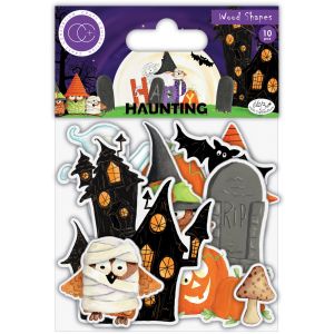 Craft Consortium Laser-Cut Wooden Shapes 10 Per Pkg -Happy Haunting