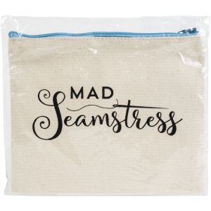 Riley Blake Canvas Zipper Bag-Mad Seamstress 6.75