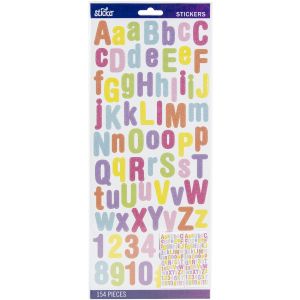 Sticko Alphabet Stickers Pastel Rounded Glitter