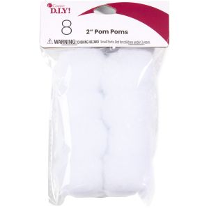 Pom Poms 2 Inch 8 Per Pkg White