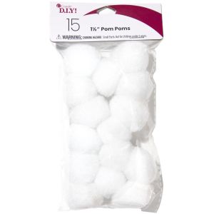 Pom Poms 1.5 Inch 15 Per Pkg White