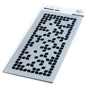 Pinkfresh Studio Slimline Stencil 4 Inch X9 Inch Leafy Squares