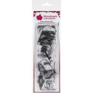 Woodware Clear Stamps 8 Inch X2.6 Inch Tags Collage