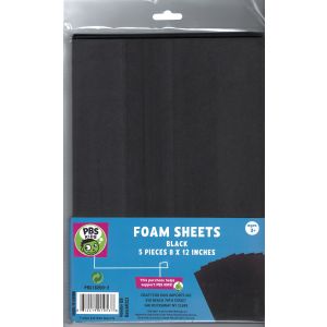 Foam Sheets 8Inch X12Inch 2mm 5 Per Pkg black
